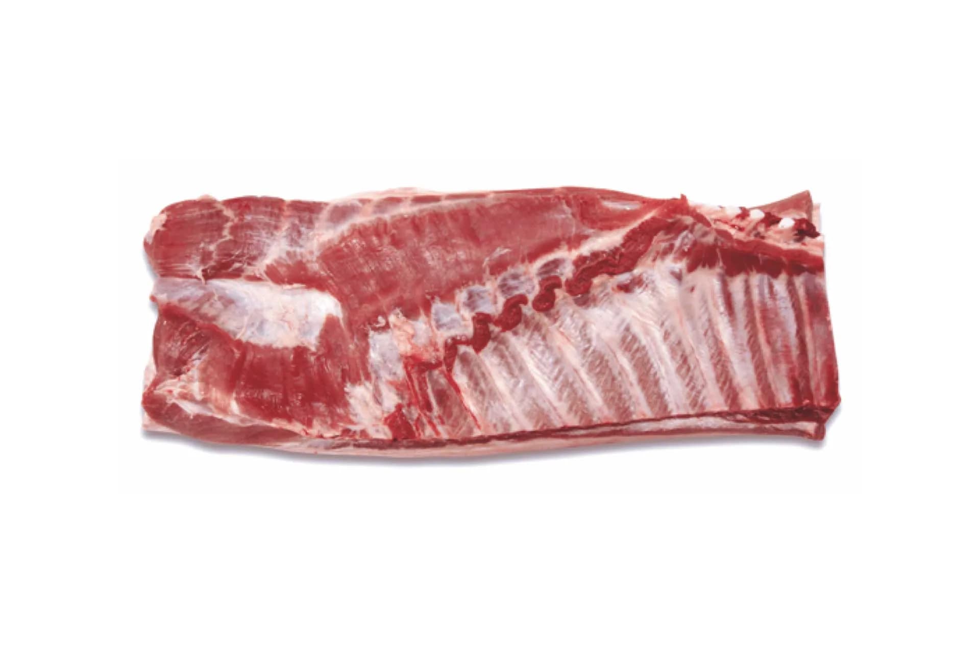 Bone In Rind On Belly (2001), bone-in, rind-on, photographed on a plain white background.