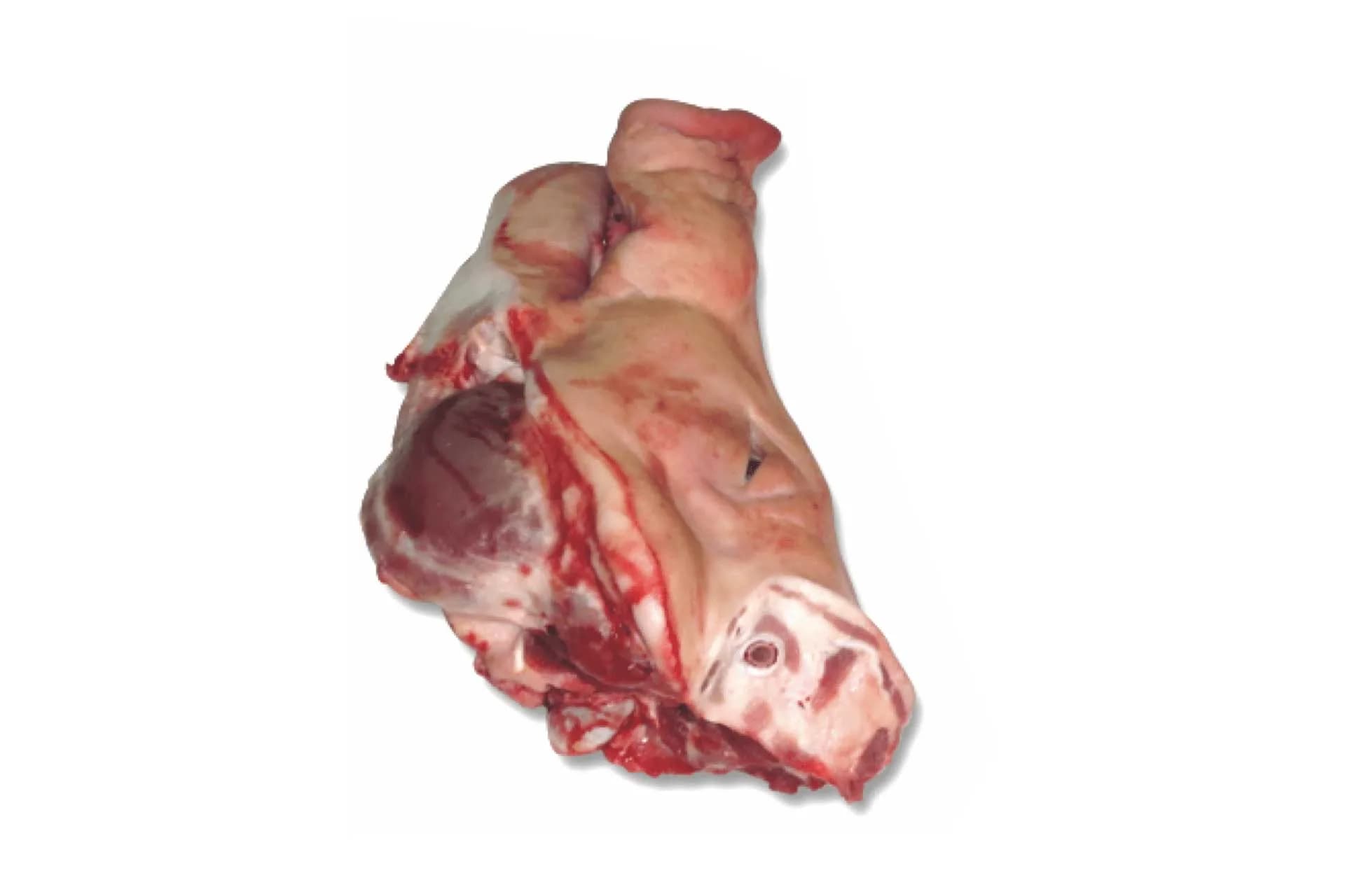 Half Head w/o Ear (8002), bone-in, rind-on, photographed on a plain white background.
