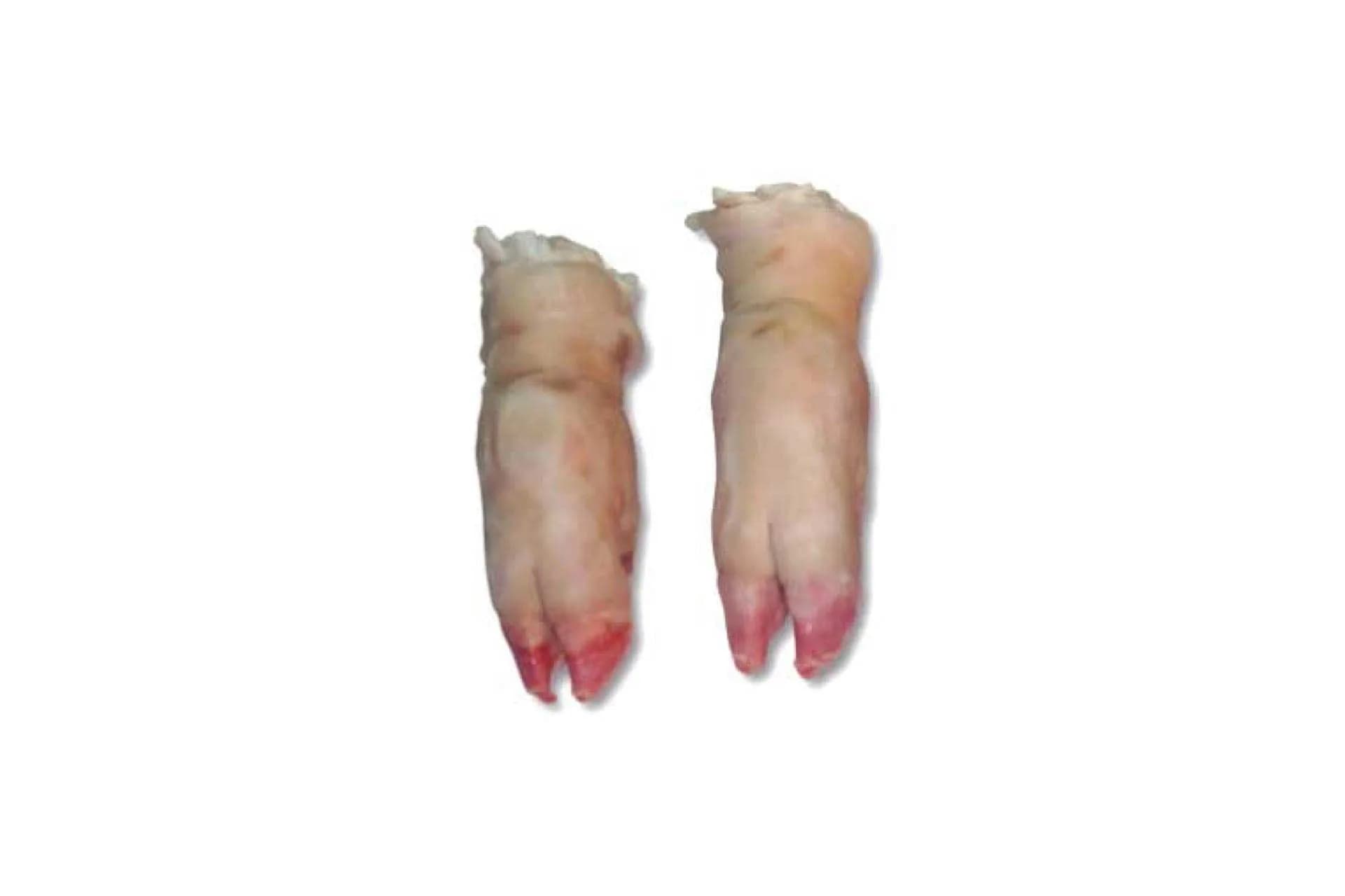 Short Cut Hind Feet (4701), bone-in, rind-on, photographed on a plain white background.