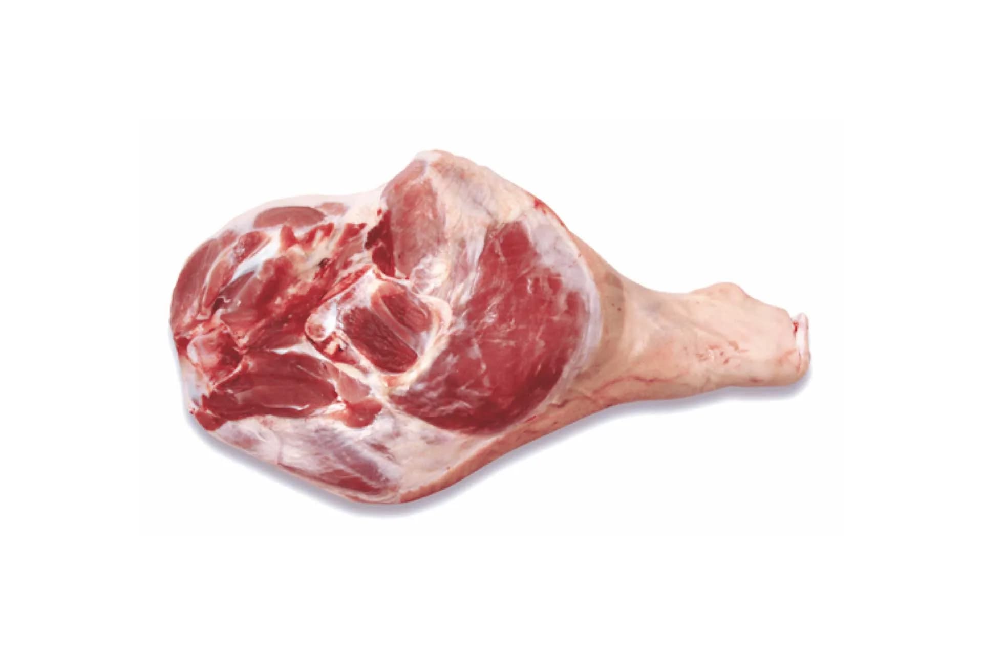 Round Cut, w/o Foot Leg (4101), bone-in, rind-on, photographed on a plain white background.